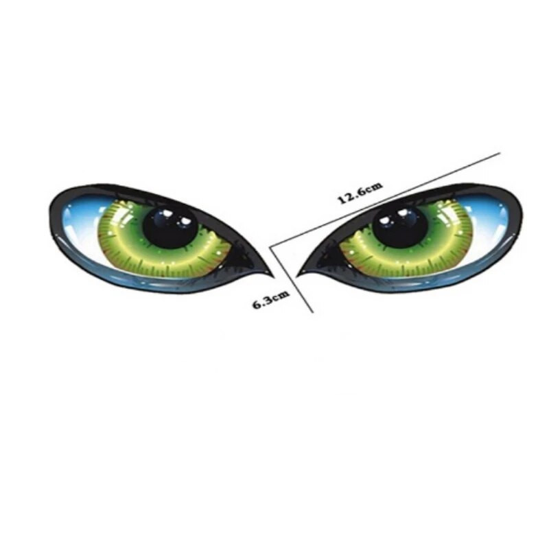 Automašīnu radošās atstarojošas automašīnu uzlīmes atpakaļskata spogulis acis smieklīgas uzlīmes 3D skrāpējumi, lai bloķētu multfilmu dekoratīvos piederumus