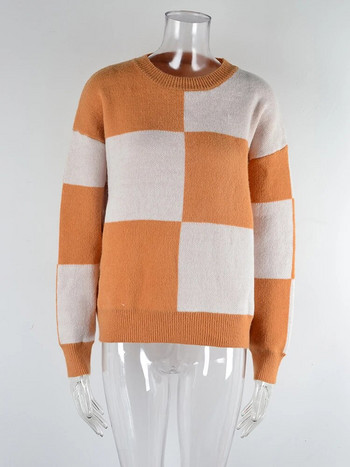 Fitshinling καρό καρό vintage πουλόβερ Τζέρσεϊ Μόδα Νέα σε γυναικεία πουλόβερ Pull Femme Knitwears Tops Χειμερινά ρούχα
