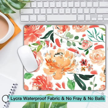 Pretty Peony Προσωποποιημένο Σχέδιο Γραφείο Mouse Pad Πλενόμενο Lycra Υφασμάτινο ποντίκι για φορητό υπολογιστή υπολογιστή με αντιολισθητική βάση από καουτσούκ