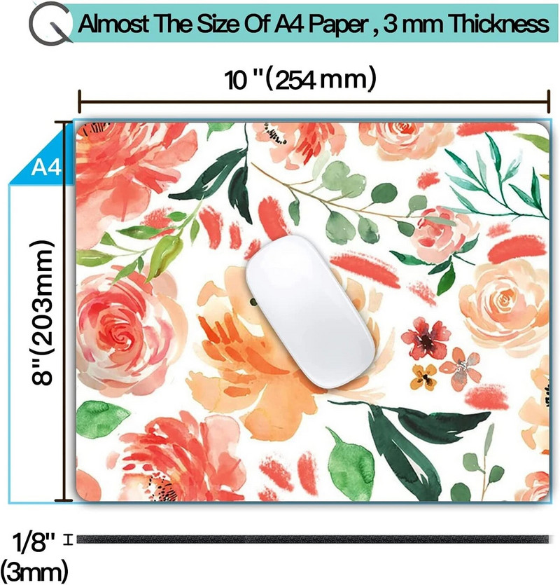 Skaisti Peonija personalizēta dizaina biroja peles paliktņi, mazgājami Lycra auduma datora klēpjdatoru peles paliktņi ar neslīdošu gumijas pamatni