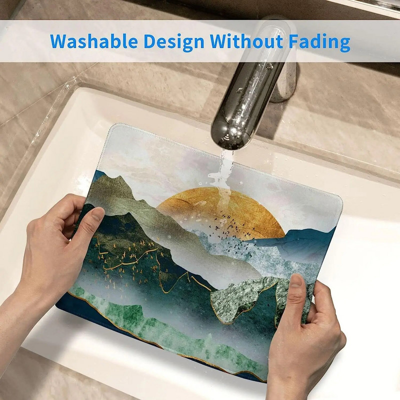 Kalnų pelės kilimėlis su neslystančiu guminiu pagrindu saulės pelės kilimėlis su susiūtu kraštu, vandeniui atsparus mielas žaidimų pelės kilimėlis, skirtas nešiojamam kompiuteriui namuose