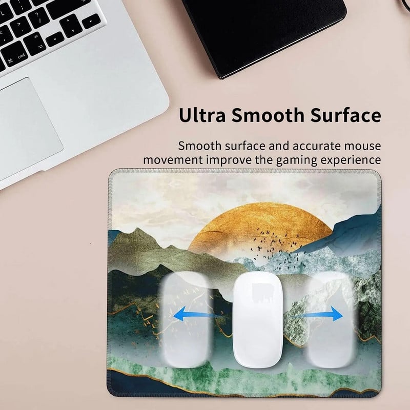 Kalnų pelės kilimėlis su neslystančiu guminiu pagrindu saulės pelės kilimėlis su susiūtu kraštu, vandeniui atsparus mielas žaidimų pelės kilimėlis, skirtas nešiojamam kompiuteriui namuose