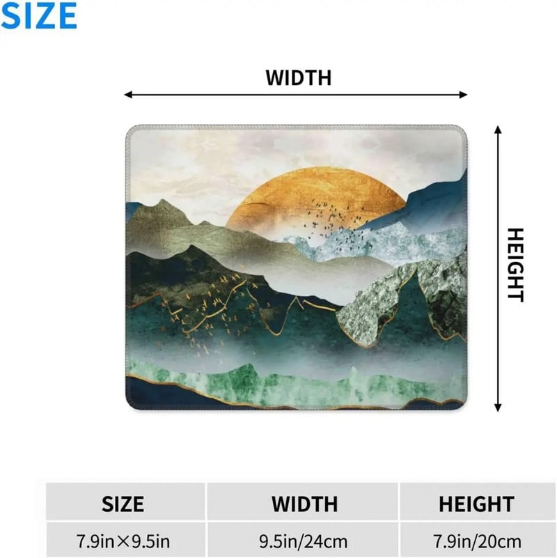 Kalnų pelės kilimėlis su neslystančiu guminiu pagrindu saulės pelės kilimėlis su susiūtu kraštu, vandeniui atsparus mielas žaidimų pelės kilimėlis, skirtas nešiojamam kompiuteriui namuose