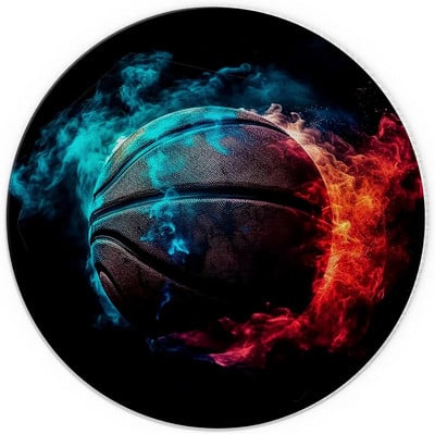 Color Splash Košarkaška smiješna okrugla podloga za miš Neklizajuće gumene podloge za igranje Uredski rad u spavaonici Laptop Pokloni za košarkaške entuzijaste