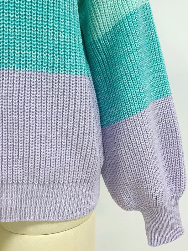 Fitshinling Patchwork Női pulóver Pulóver Pulóver Téli Ruházat Felsők Kötött ruhák Divat Új In Jerseys Kötött húzók Femme