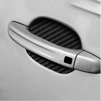 4 τμχ 1 σετ 3D αυτοκόλλητο πόρτας αυτοκινήτου Κάλυμμα από ανθρακόνημα ανθεκτικό στις γρατσουνιές Προστατευτικό φιλμ λαβής αυτοκινήτου Αξεσουάρ εξωτερικού styling