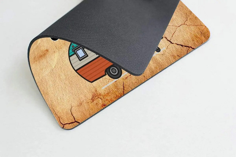 Happy Camper Mouse Pad Neslīdošs gumijas spēļu peles paliktnis Taisnstūra peles paliktņi datoriem Klēpjdatoru datoru galdu piederumi