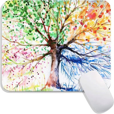 Life of Tree Mouse Pad Персонализирани премиум-текстурирани подложки за мишка Дизайн Неплъзгаща се гумена основа Подложки за компютърна мишка 9,7x7,9 инча