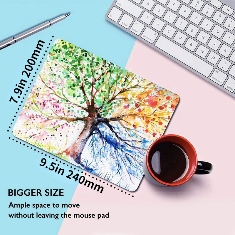 Life of Tree Mouse Pad Személyre szabott, prémium textúrájú egérpadok Csúszásmentes, gumitalpú számítógépes egérpadok 9,7x7,9 hüvelykes