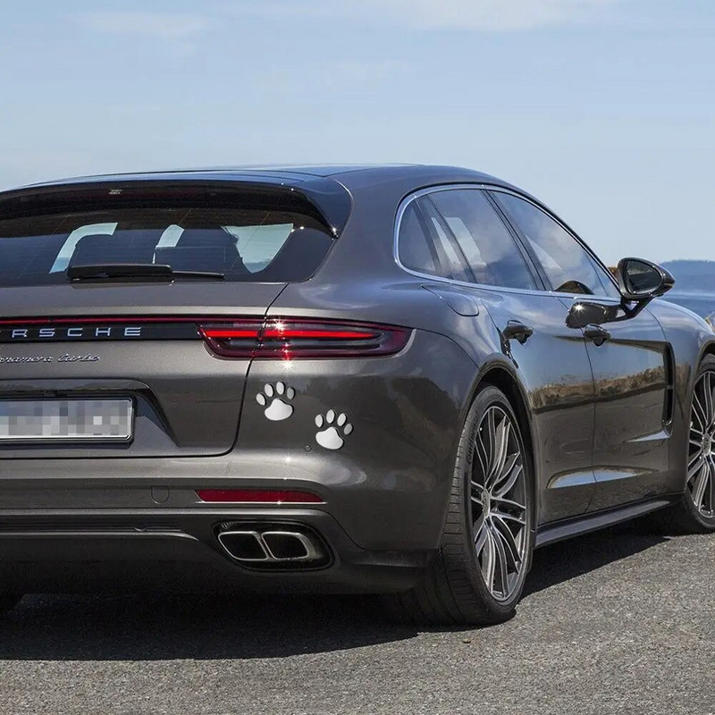 2 gab./komplekts Automašīnas uzlīmes un uzlīmes Ķepa 3D Dzīvnieks Suns Kaķis Lācis Pēdu Nospiedumi Pēdas Uzlīme Automašīnas Uzlīme Sudraba Sarkana Melna Zelta