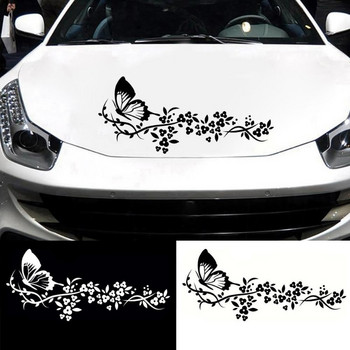 Flying Butterfly Flower Car Decal Water-resistant Car Door Window Sticker Decor High Stickiness Car-Styling Vinyl Stickers