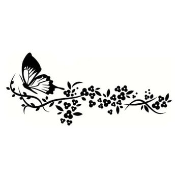 Flying Butterfly Flower Car Decal Water-resistant Car Door Window Sticker Decor High Stickiness Car-Styling Vinyl Stickers