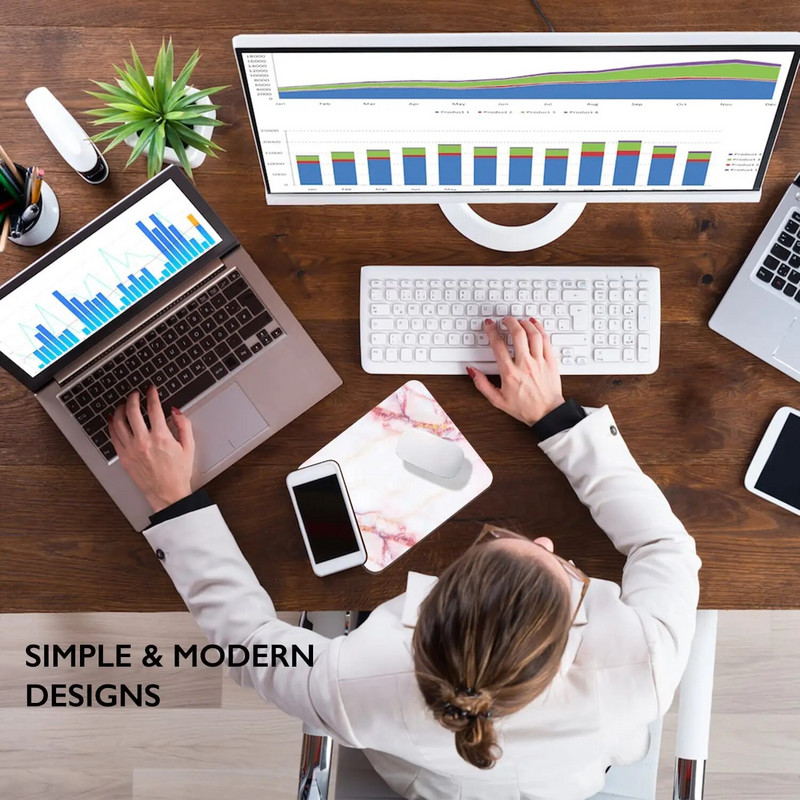 Gluds marmora peles paliktnis, personalizēti augstākās kvalitātes peles paliktņi dizaina neslīdoša gumijas pamatnes datora peles paliktņi 9,7 x 7,9 collas