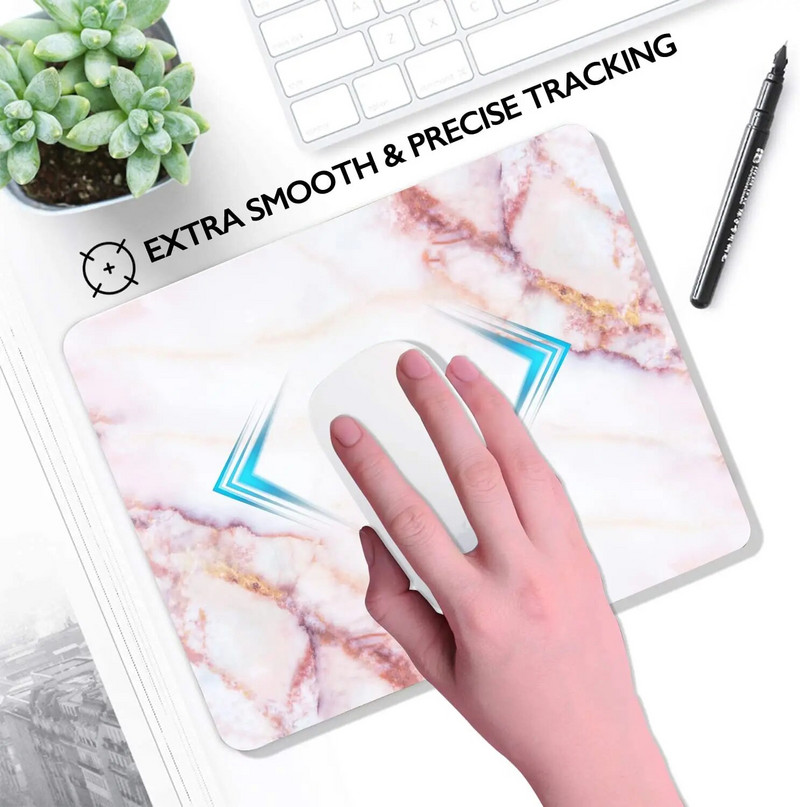 Gluds marmora peles paliktnis, personalizēti augstākās kvalitātes peles paliktņi dizaina neslīdoša gumijas pamatnes datora peles paliktņi 9,7 x 7,9 collas