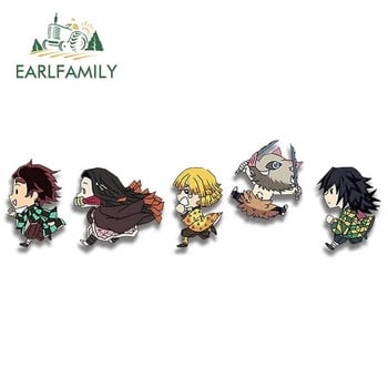 EARLFAMILY 13cm x 3,8cm Demon Slayer Αυτοκόλλητα Αυτοκινήτου Τρέχοντος Μπαούλο Παράθυρα Anime Decal Personality Αστεία αξεσουάρ αυτοκινήτου Camper