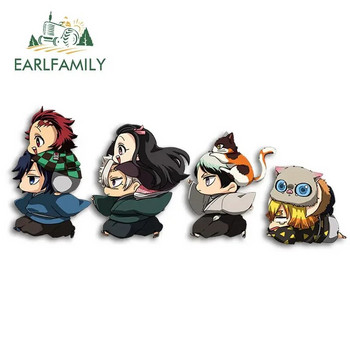 EARLFAMILY 13cm x 3,8cm Demon Slayer Αυτοκόλλητα Αυτοκινήτου Τρέχοντος Μπαούλο Παράθυρα Anime Decal Personality Αστεία αξεσουάρ αυτοκινήτου Camper