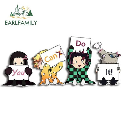 EARLFAMILY 13cm x 3,8cm Demon Slayer Αυτοκόλλητα Αυτοκινήτου Τρέχοντος Μπαούλο Παράθυρα Anime Decal Personality Αστεία αξεσουάρ αυτοκινήτου Camper