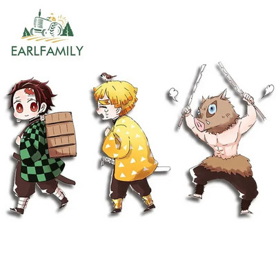 EARLFAMILY 13cm x 3,8cm Demon Slayer Αυτοκόλλητα Αυτοκινήτου Τρέχοντος Μπαούλο Παράθυρα Anime Decal Personality Αστεία αξεσουάρ αυτοκινήτου Camper