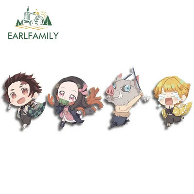EARLFAMILY 13cm x 3,8cm Demon Slayer Αυτοκόλλητα Αυτοκινήτου Τρέχοντος Μπαούλο Παράθυρα Anime Decal Personality Αστεία αξεσουάρ αυτοκινήτου Camper