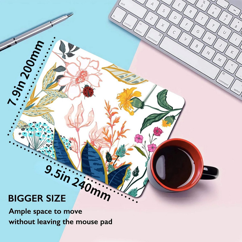 Skaisti ziedu, ziedu peles paliktņi, personalizēti augstākās kvalitātes peles paliktņi, neslīdoši gumijas pamatnes datora peles paliktņi 9,7 x 7,9 collas