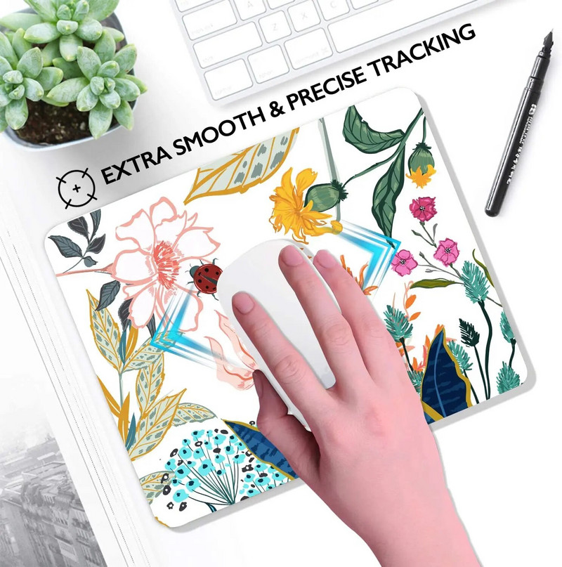 Skaisti ziedu, ziedu peles paliktņi, personalizēti augstākās kvalitātes peles paliktņi, neslīdoši gumijas pamatnes datora peles paliktņi 9,7 x 7,9 collas