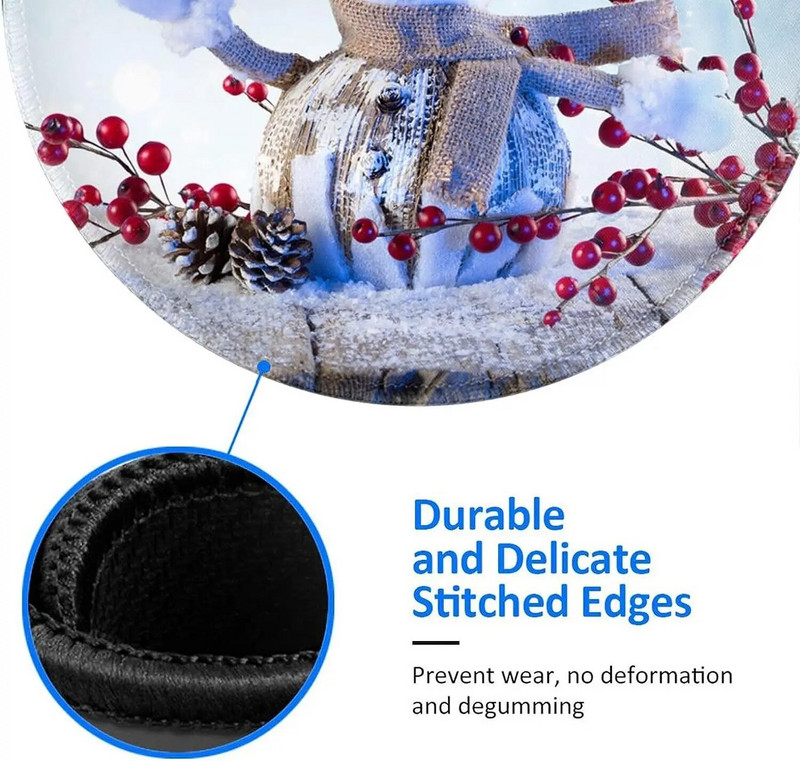 Jauki Sniegavīri Ziemassvētku peles paklājiņš ar neslīdošu gumiju, noapaļotām malām Peļu paliktnis klēpjdatoram Biroja darbam Mājas Dāvanas