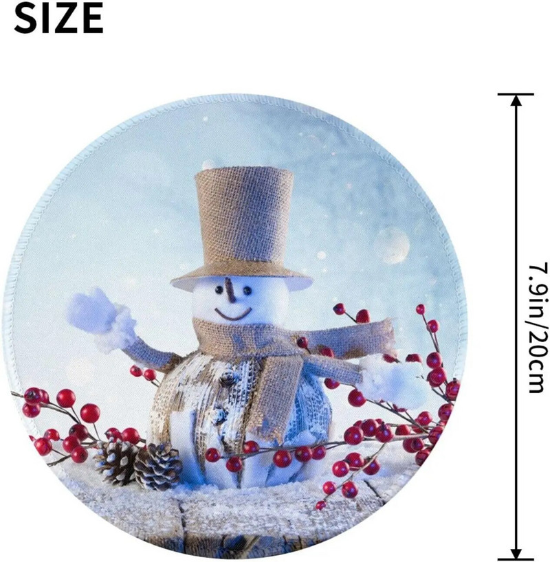 Jauki Sniegavīri Ziemassvētku peles paklājiņš ar neslīdošu gumiju, noapaļotām malām Peļu paliktnis klēpjdatoram Biroja darbam Mājas Dāvanas