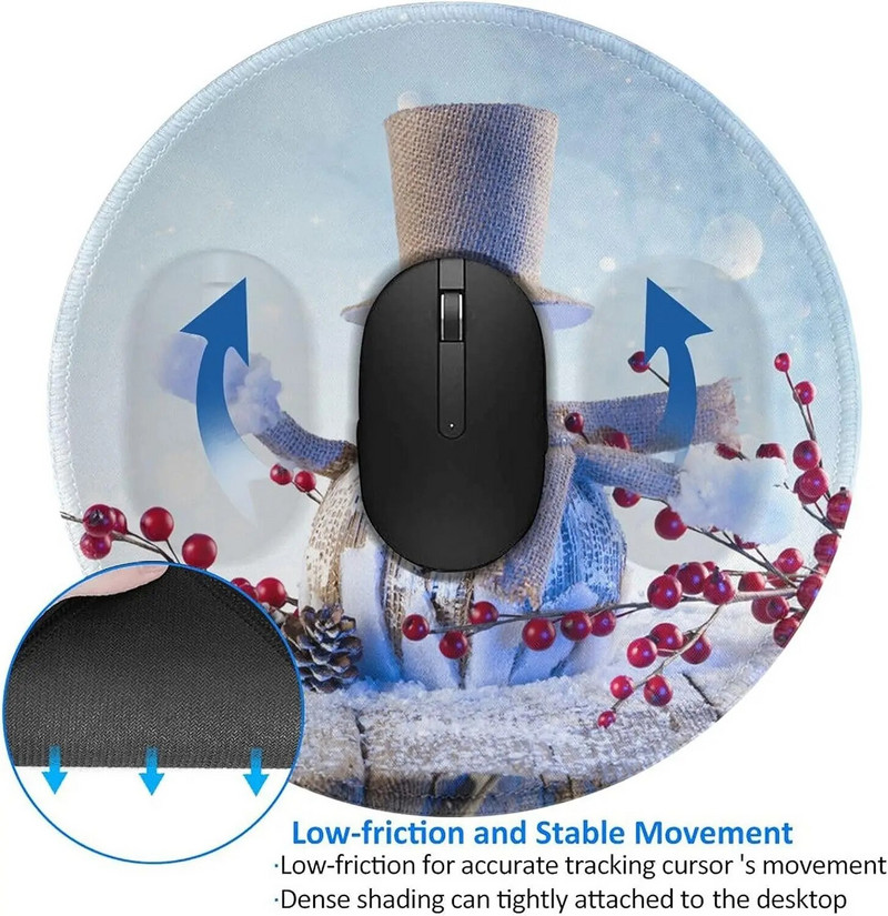 Jauki Sniegavīri Ziemassvētku peles paklājiņš ar neslīdošu gumiju, noapaļotām malām Peļu paliktnis klēpjdatoram Biroja darbam Mājas Dāvanas