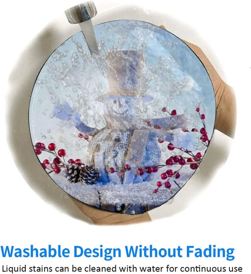 Jauki Sniegavīri Ziemassvētku peles paklājiņš ar neslīdošu gumiju, noapaļotām malām Peļu paliktnis klēpjdatoram Biroja darbam Mājas Dāvanas