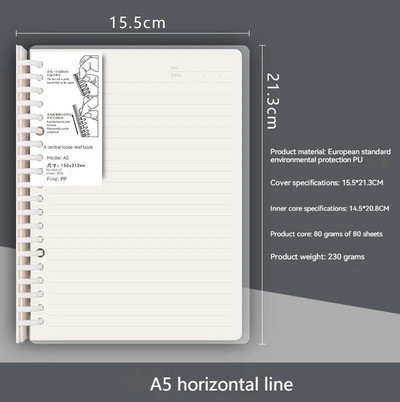 A5/b5 Studentu rokasgrāmata Grāmatu dienasgrāmata Grāmatu ieliktņi PVC brīvi lokšņu futrāļi Piezīmju grāmatiņa sabiezināta, vienkārša, maza, svaiga piezīmju grāmatu stacija