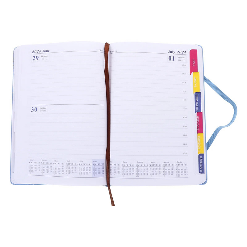 2024. gada dienas kārtības grāmatu grafiks Piezīmju grāmatiņas Dienas plānotājs Mēneša piezīmju bloks Studenti Gada dalītāji