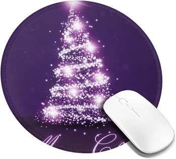 Χριστουγεννιάτικο Μωβ Δέντρο τύπωμα Ποντίκι χαλάκι με αντιολισθητικό καουτσούκ Στρογγυλές ραμμένες άκρες Mousepad για φορητό υπολογιστή γραφείου σπιτιού Δώρα
