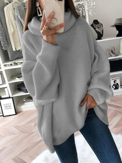 Fitshinling Casual Νέα Πουλόβερ με ζιβάγκο Πουλόβερ Χειμερινά Ρούχα Μπλούζες Πλεκτά Μασίφ Slim Jumper Μόδα Τζέρσεϊ Pull Femme