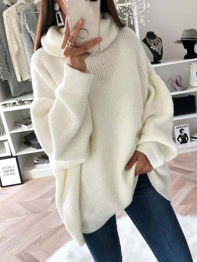 Fitshinling Casual Νέα Πουλόβερ με ζιβάγκο Πουλόβερ Χειμερινά Ρούχα Μπλούζες Πλεκτά Μασίφ Slim Jumper Μόδα Τζέρσεϊ Pull Femme