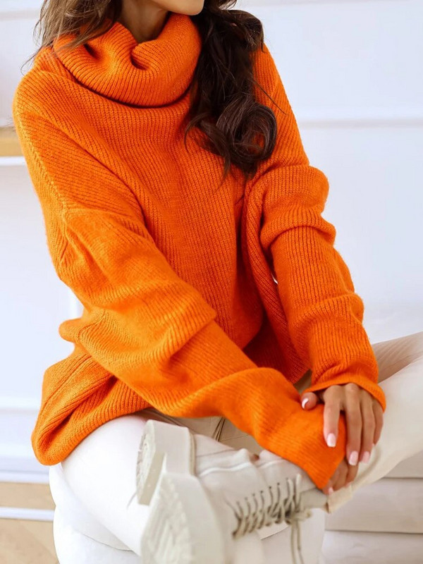 Fitshinling Casual Νέα Πουλόβερ με ζιβάγκο Πουλόβερ Χειμερινά Ρούχα Μπλούζες Πλεκτά Μασίφ Slim Jumper Μόδα Τζέρσεϊ Pull Femme