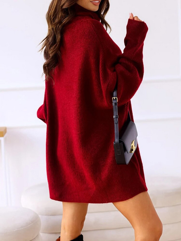 Fitshinling Casual Νέα Πουλόβερ με ζιβάγκο Πουλόβερ Χειμερινά Ρούχα Μπλούζες Πλεκτά Μασίφ Slim Jumper Μόδα Τζέρσεϊ Pull Femme