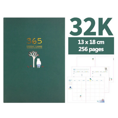 365 Agenda Iknedēļas/Mēneša plānotājs Dienasgrāmata Piezīmju grāmatiņa A5 Žurnālu bloknoti studentiem Biroja kancelejas preces Kawaii skolas piederumi