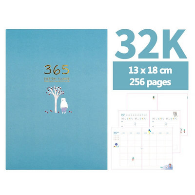 365 Agenda Iknedēļas/Mēneša plānotājs Dienasgrāmata Piezīmju grāmatiņa A5 Žurnālu bloknoti studentiem Biroja kancelejas preces Kawaii skolas piederumi