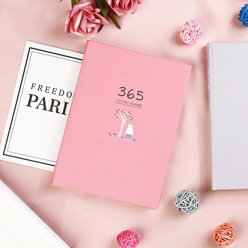 365 Agenda Iknedēļas/Mēneša plānotājs Dienasgrāmata Piezīmju grāmatiņa A5 Žurnālu bloknoti studentiem Biroja kancelejas preces Kawaii skolas piederumi