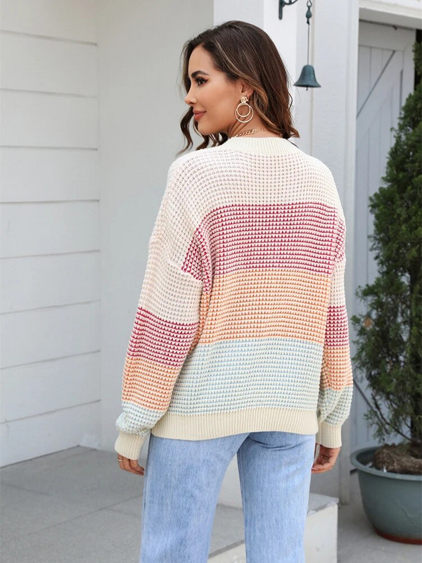 Fitshinling kontrastējošas krāsas džemperi sievietēm 2023. gada topi, trikotāžas, korejiešu modes jauni džemperi, sieviešu džemperi, tievi džemperi