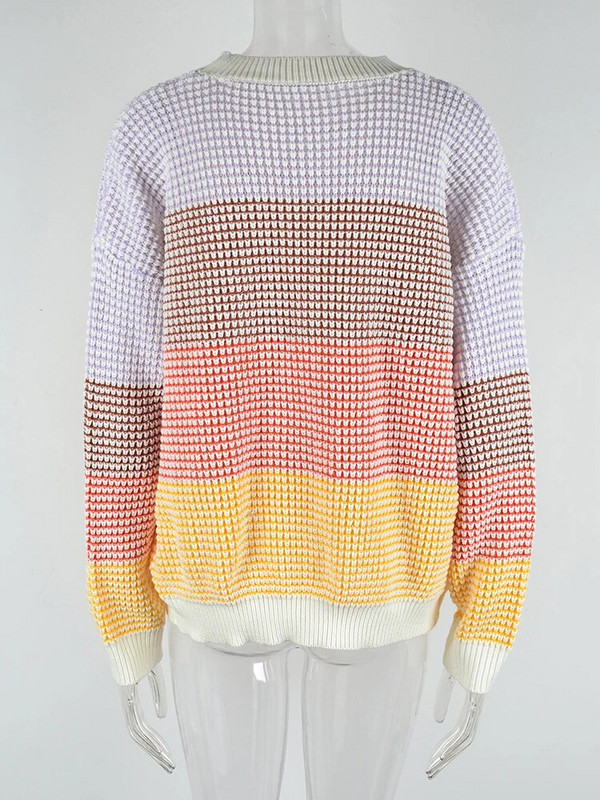 Fitshinling kontrastējošas krāsas džemperi sievietēm 2023. gada topi, trikotāžas, korejiešu modes jauni džemperi, sieviešu džemperi, tievi džemperi