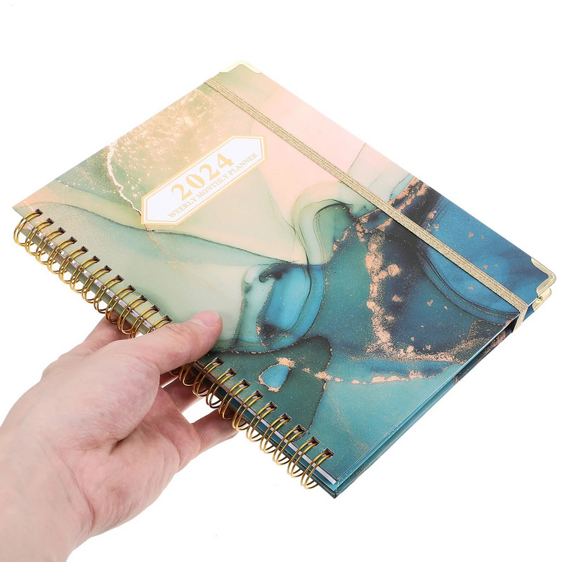 Biroja dekoru Jaunā gada plānotājs studentiem Piezīmju grāmatiņas grafiks Piezīmju grāmatiņa 2024. gada Akadēmiskā plānošana mēnesī