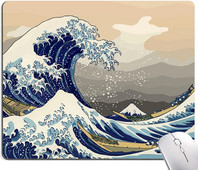 Japāņu The Great Wave peles paliktnis Sea Wave ūdensizturīgs peles paliktnis, neslīdošs gumijas pamatnes peles paklājiņš biroja klēpjdatoram 9,5x7,9 collas