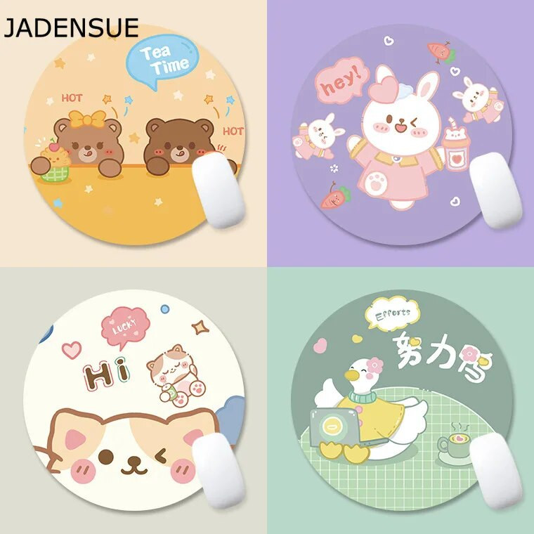 Kawaii rakstāmgalda paklājiņi datora tastatūra klēpjdatora peles paklājiņš 22x22cm jauks peles paliktnis galda paliktnis apaļš biroja aksesuāri mājas dekorēšanai