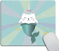 Mermaid Mouse Pad Custom Fun Magic Cat un Mermaid Mouse Pad Neslīdošs gumijas spēļu peles paliktnis datoram