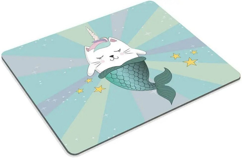 Mermaid Mouse Pad Custom Fun Magic Cat un Mermaid Mouse Pad Neslīdošs gumijas spēļu peles paliktnis datoram