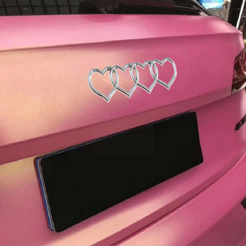 Νέο αυτοκόλλητο αυτοκινήτου Love Heart λογότυπο Πίσω πορτμπαγκάζ Ετικέτα έμβλημα έμβλημα για ανταλλακτικά Audi V4M3