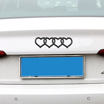 Нов автомобилен стикер Любовно сърце Лого Заден багажник Опашка Етикет Значка Емблема Декал за резервни автомобилни аксесоари Audi V4M3