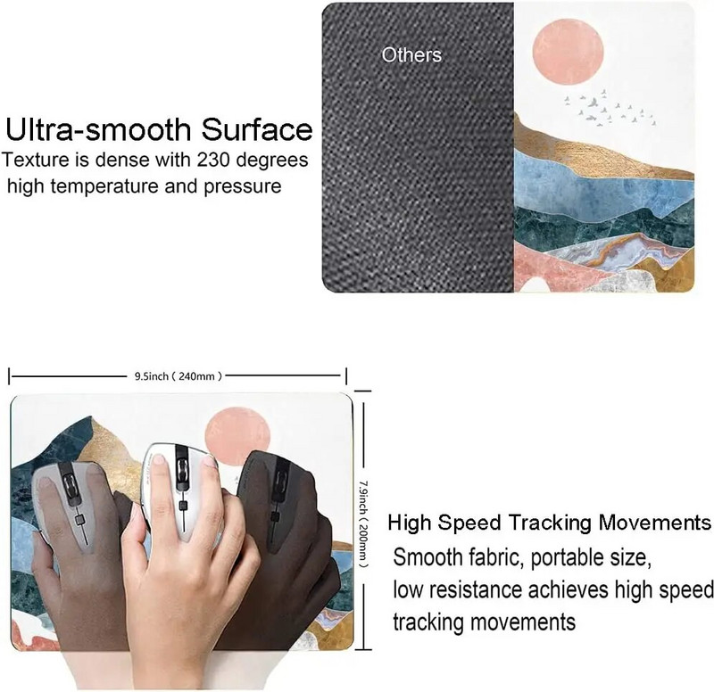 Abstract Scenery Mountain Sunrise peles paliktnis Pielāgoti dizaini Ūdensizturīgs pretslīdēšanas gumijas peles paliktnis Biroja piederumi Galda dekors