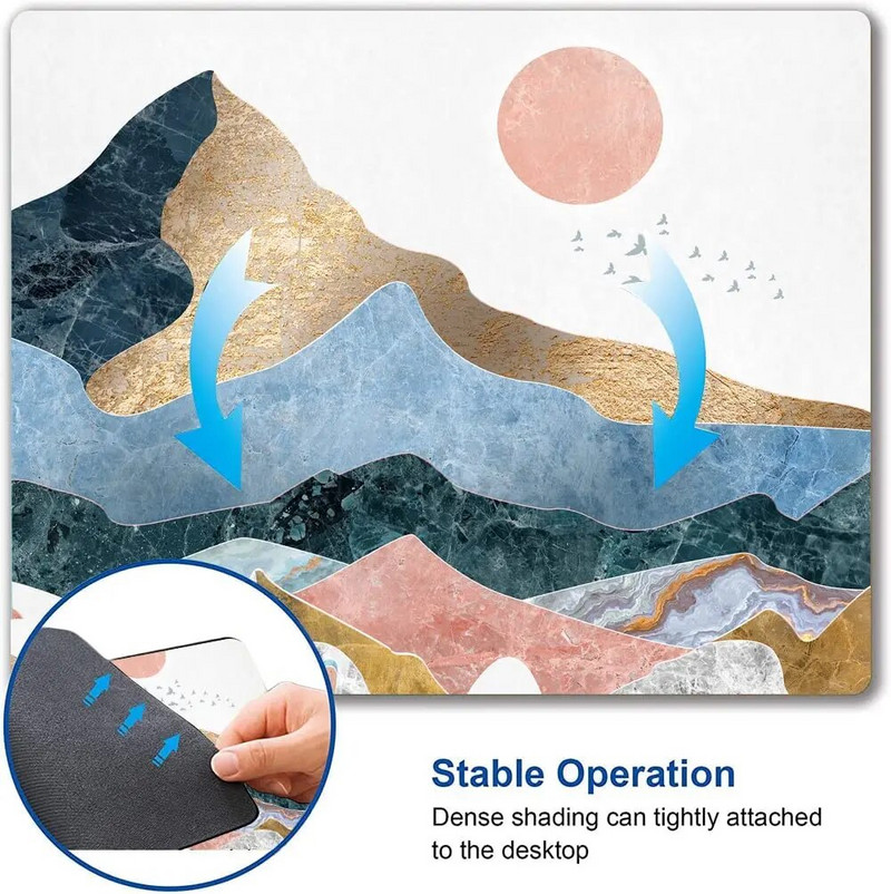 Abstract Scenery Mountain Sunrise peles paliktnis Pielāgoti dizaini Ūdensizturīgs pretslīdēšanas gumijas peles paliktnis Biroja piederumi Galda dekors